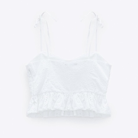Zara Openwork Embroidered Top - Picture 2 of 5